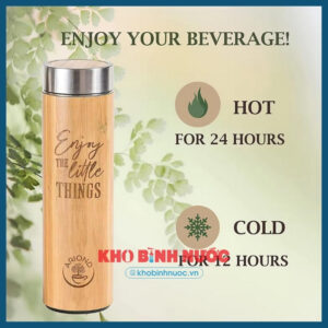 Bình giữ nhiệt tre khắc logo
